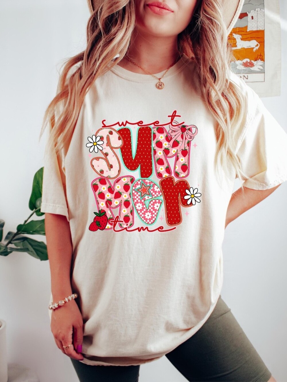 Various Sizes - Sweet Summertime with Strawberries Graphic Tee- NWT